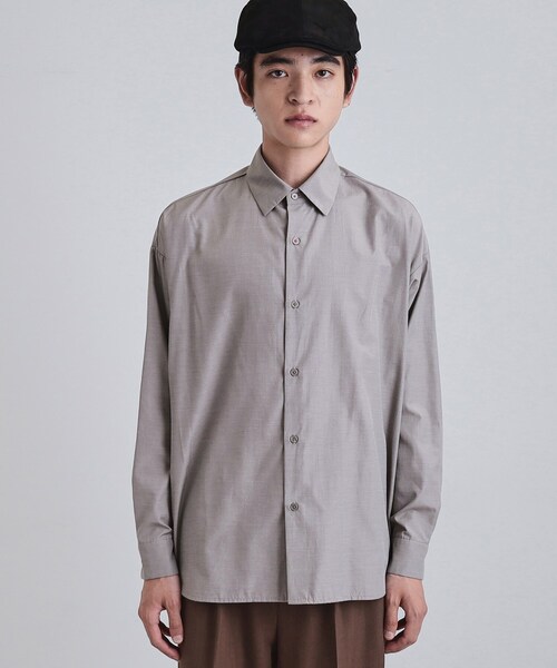 tk.TAKEO KIKUCHI（ティーケータケオキクチ）の「【ネクタイ付き】グランパシャツ（シャツ/ブラウス・メンズ・グレー/ホワイト・03/02）」の12枚目の写真