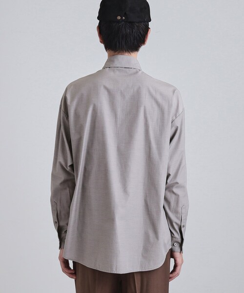 tk.TAKEO KIKUCHI（ティーケータケオキクチ）の「【ネクタイ付き】グランパシャツ（シャツ/ブラウス・メンズ・グレー/ホワイト・03/02）」の14枚目の写真
