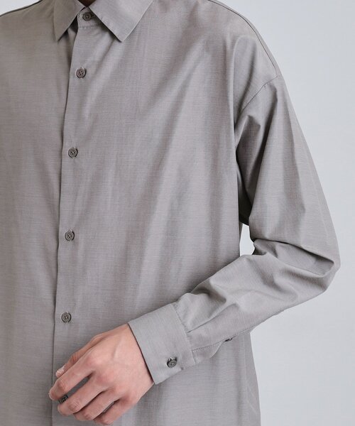tk.TAKEO KIKUCHI（ティーケータケオキクチ）の「【ネクタイ付き】グランパシャツ（シャツ/ブラウス・メンズ・グレー/ホワイト・03/02）」の16枚目の写真