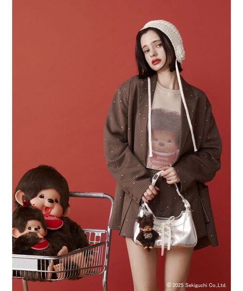 jouetie（ジュエティ）の「【monchhichi×jouetie】フォトプリントニット（ニット/セーター・レディース・ピンク/アイボリー/ブルー・MEDIUM）」の22枚目の写真