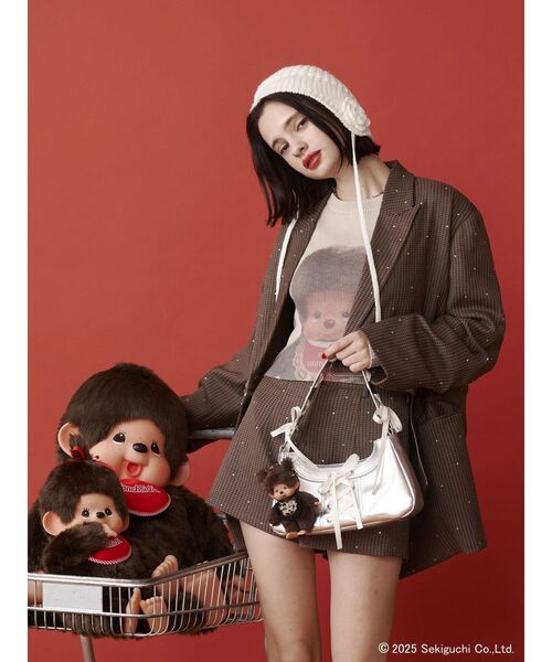 jouetie（ジュエティ）の「【monchhichi×jouetie】フォトプリントニット（ニット/セーター・レディース・ピンク/アイボリー/ブルー・MEDIUM）」の4枚目の写真