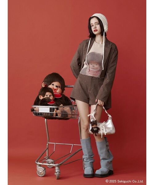 jouetie（ジュエティ）の「【monchhichi×jouetie】フォトプリントニット（ニット/セーター・レディース・ピンク/アイボリー/ブルー・MEDIUM）」の19枚目の写真