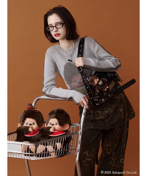 jouetie（ジュエティ）の「【monchhichi×jouetie】フォトプリントニット（ニット/セーター・レディース・ピンク/アイボリー/ブルー・MEDIUM）」の11枚目の写真