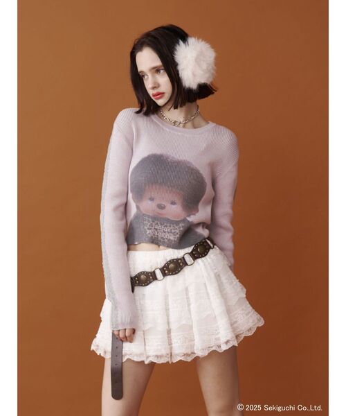 jouetie（ジュエティ）の「【monchhichi×jouetie】フォトプリントニット（ニット/セーター・レディース・ピンク/アイボリー/ブルー・MEDIUM）」の12枚目の写真