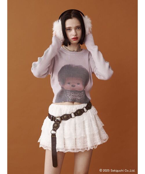 jouetie（ジュエティ）の「【monchhichi×jouetie】フォトプリントニット（ニット/セーター・レディース・ピンク/アイボリー/ブルー・MEDIUM）」の16枚目の写真