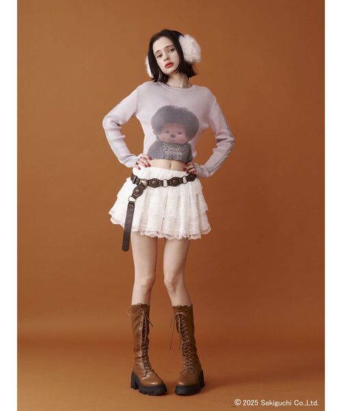 jouetie（ジュエティ）の「【monchhichi×jouetie】フォトプリントニット（ニット/セーター・レディース・ピンク/アイボリー/ブルー・MEDIUM）」の15枚目の写真