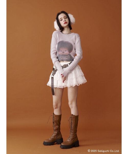 jouetie（ジュエティ）の「【monchhichi×jouetie】フォトプリントニット（ニット/セーター・レディース・ピンク/アイボリー/ブルー・MEDIUM）」の18枚目の写真