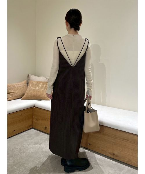 セットアイテム】クルーネックニット×Aラインキャミレイヤード