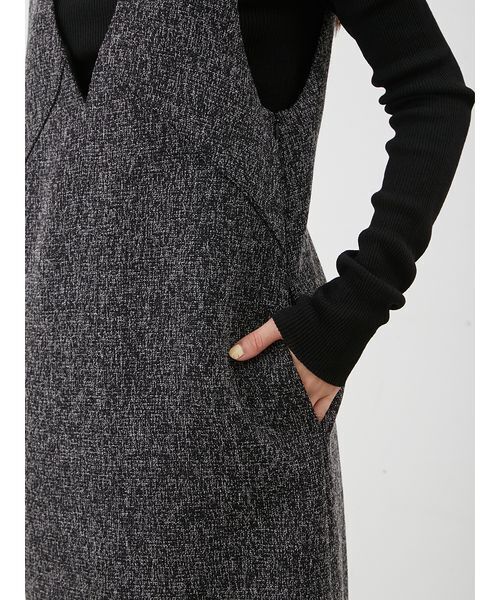 Mila Owen（ミラオーウェン）の「【セットアイテム】クルーネックニット×Aラインキャミレイヤードワンピース（ワンピース・レディース・ブラウン/アイボリー/ブラック・0/1）」の14枚目の写真