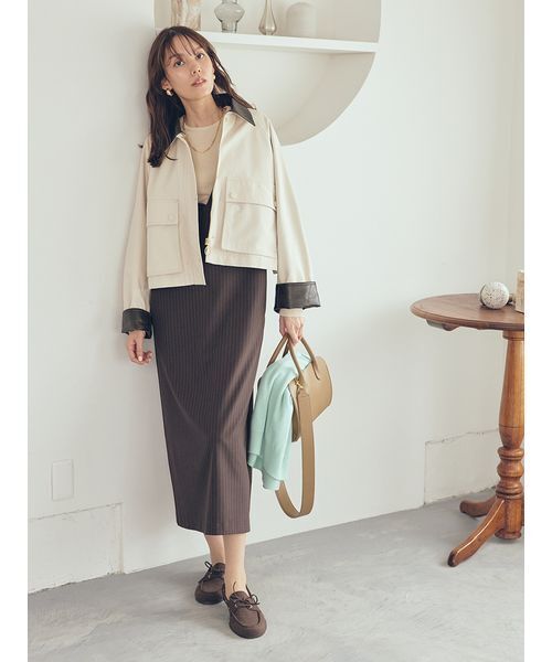 セットアイテム】クルーネックニット×Aラインキャミレイヤード