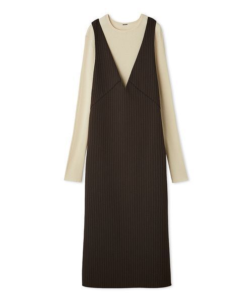 セットアイテム】クルーネックニット×Aラインキャミレイヤード