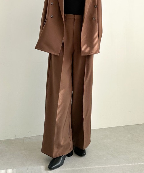 セール】【SETUP対応】2タックワイドスラックス（スラックス