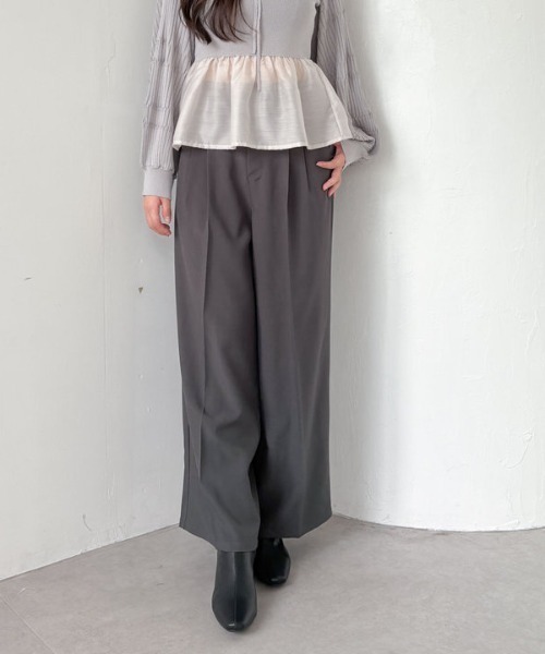 archives(アルシーヴ)の「【SETUP対応】2タックワイドスラックス(スラックス・レディース・グレー/ブラウン/ベージュ・MEDIUM)」の12枚目の写真