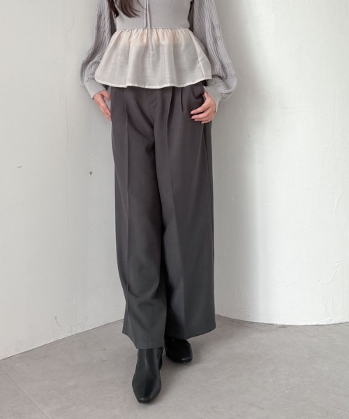 【archive】タックワイドスラックス セール】【SETUP対応】2タックワイドスラックス（スラックス