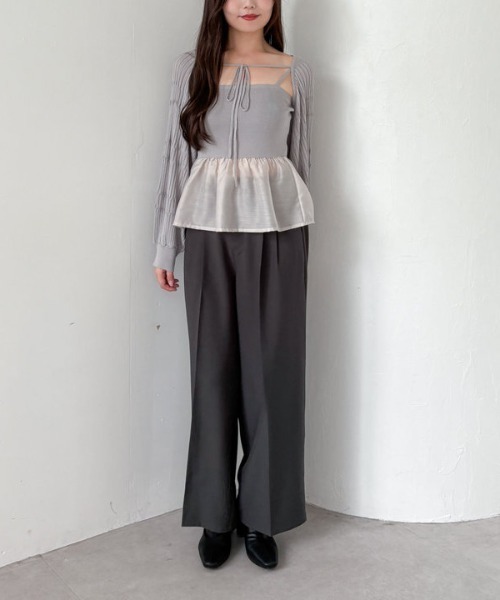 セール】【SETUP対応】2タックワイドスラックス（スラックス