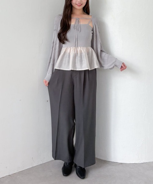 セール】【SETUP対応】2タックワイドスラックス（スラックス