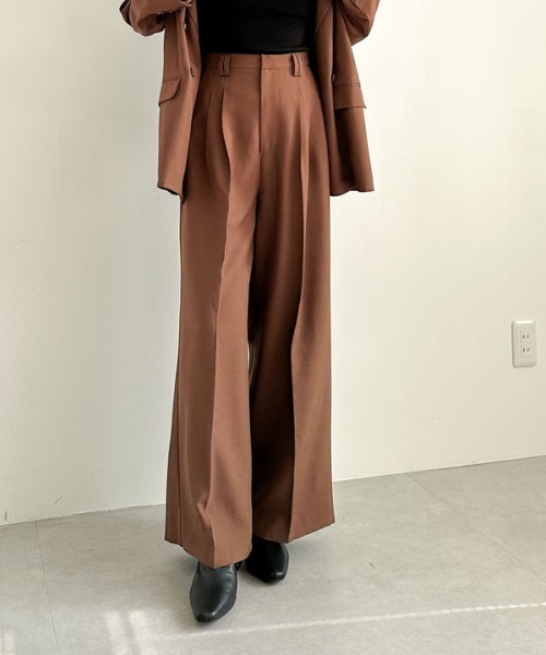 archives(アルシーヴ)の「【SETUP対応】2タックワイドスラックス(スラックス・レディース・グレー/ブラウン/ベージュ・MEDIUM)」の22枚目の写真