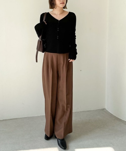 【archive】タックワイドスラックス セール】【SETUP対応】2タックワイドスラックス（スラックス