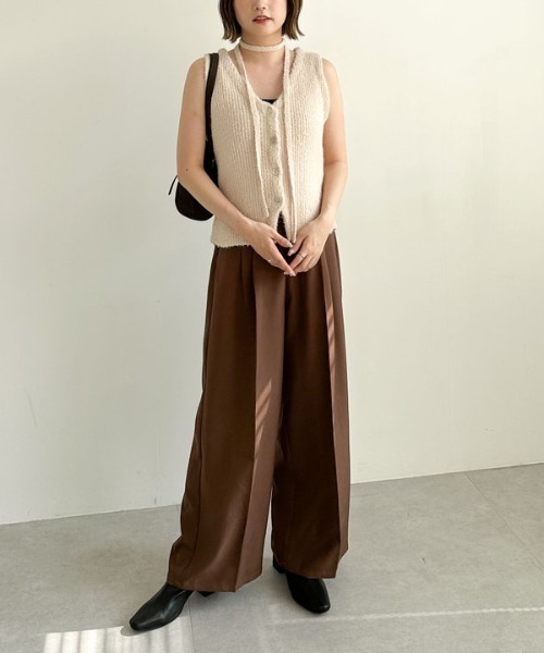 セール】【SETUP対応】2タックワイドスラックス（スラックス