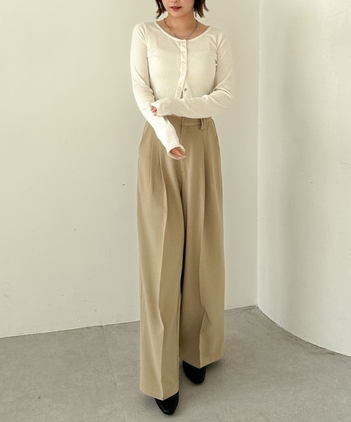 ワイドパンツ スラックス archive 00s y2k タック セール】【SETUP対応】2タックワイドスラックス（スラックス