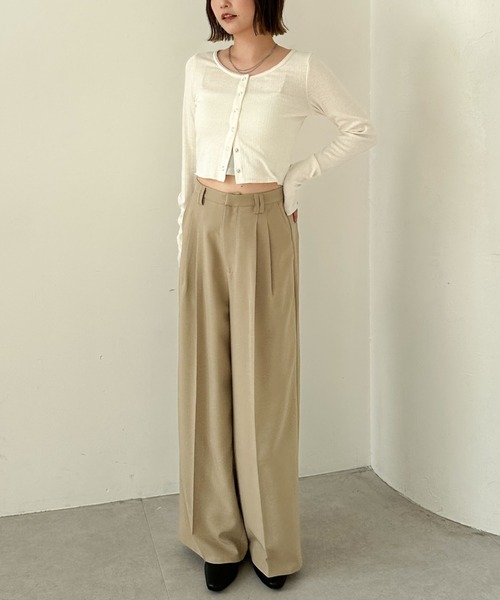 archives(アルシーヴ)の「【SETUP対応】2タックワイドスラックス(スラックス・レディース・グレー/ブラウン/ベージュ・MEDIUM)」の4枚目の写真