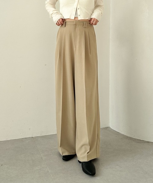 セール】【SETUP対応】2タックワイドスラックス（スラックス