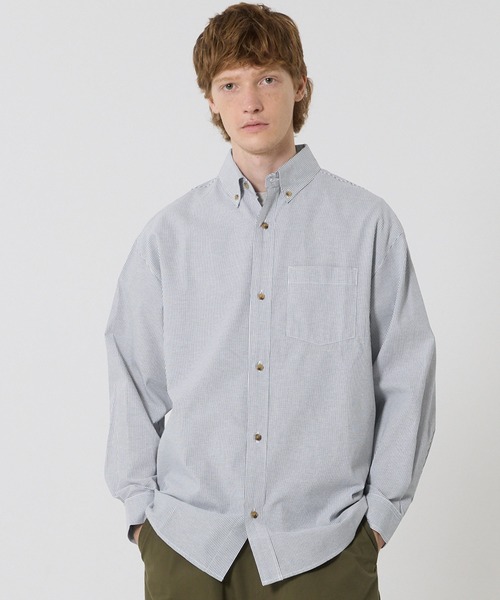 coca（coca）（コカ）の「オックスボタンダウン長袖シャツ（シャツ/ブラウス・メンズ・ネイビー/B/ブラック/A・M/XL/L）」の4枚目の写真
