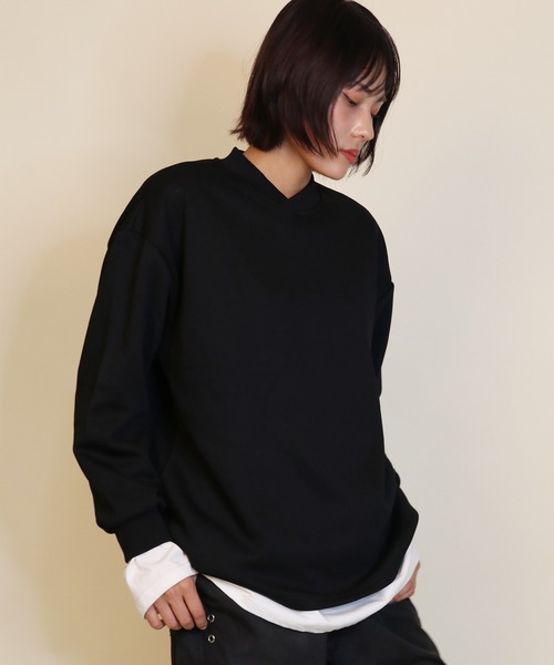 aimoha（アイモハ）の「aimoha men ドロップショルダークルースウェット/Drop shoulder crew sweatshirt（スウェット・メンズ・ブラック/ホワイト/ライトグレー/ダークグレー・LARGE/X-LARGE/MEDIUM）」の3枚目の写真