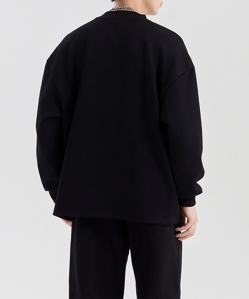 aimoha（アイモハ）の「aimoha men ドロップショルダークルースウェット/Drop shoulder crew sweatshirt（スウェット・メンズ・ブラック/ホワイト/ライトグレー/ダークグレー・LARGE/X-LARGE/MEDIUM）」の5枚目の写真