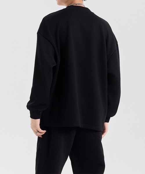 aimoha（アイモハ）の「aimoha men ドロップショルダークルースウェット/Drop shoulder crew sweatshirt（スウェット・メンズ・ブラック/ホワイト/ライトグレー/ダークグレー・LARGE/X-LARGE/MEDIUM）」の6枚目の写真