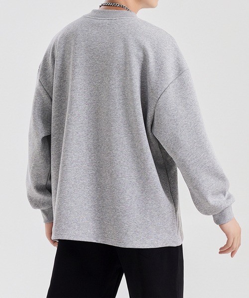 aimoha（アイモハ）の「aimoha men ドロップショルダークルースウェット/Drop shoulder crew sweatshirt（スウェット・メンズ・ブラック/ホワイト/ライトグレー/ダークグレー・LARGE/X-LARGE/MEDIUM）」の9枚目の写真