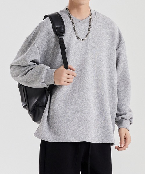 aimoha（アイモハ）の「aimoha men ドロップショルダークルースウェット/Drop shoulder crew sweatshirt（スウェット・メンズ・ブラック/ホワイト/ライトグレー/ダークグレー・LARGE/X-LARGE/MEDIUM）」の10枚目の写真