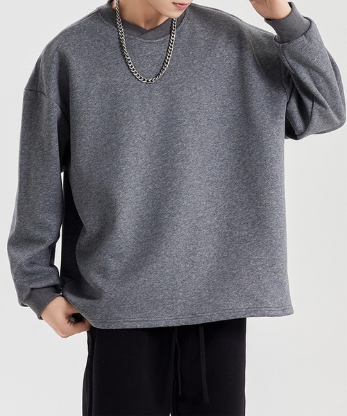 aimoha（アイモハ）の「aimoha men ドロップショルダークルースウェット/Drop shoulder crew sweatshirt（スウェット・メンズ・ブラック/ホワイト/ライトグレー/ダークグレー・LARGE/X-LARGE/MEDIUM）」の11枚目の写真