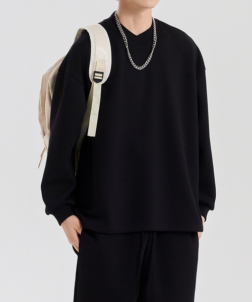 aimoha（アイモハ）の「aimoha men ドロップショルダークルースウェット/Drop shoulder crew sweatshirt（スウェット・メンズ・ブラック/ホワイト/ライトグレー/ダークグレー・LARGE/X-LARGE/MEDIUM）」の17枚目の写真