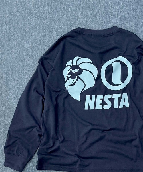 NESTA BRAND(ネスタブランド)の「【NESTA BRAND / ネスタブランド】バックプリント オーバーサイズ ロンT 長袖 Tシャツ キッズ(Tシャツ/カットソー・キッズ・ホワイト系その他/チャコール/ネイビー/ブラック/オフホワイト/杢グレー/ダークグリーン/ブラック系その他・110/120/130/140/150/160)」の1枚目の写真