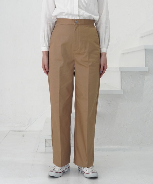 ZOZOMARKET（ゾゾマーケット）の「センタープレスストレートスラックス-ZOZOMARKET by ハヤシアンナ（チノパンツ・レディース・キャメル/ブラック・マルチサイズ）」の3枚目の写真