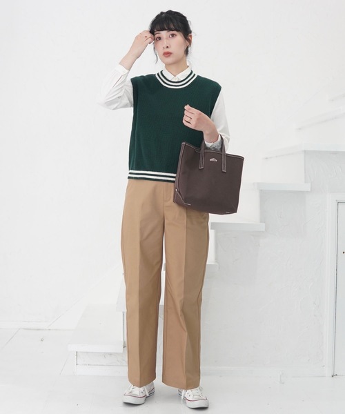 ZOZOMARKET（ゾゾマーケット）の「センタープレスストレートスラックス-ZOZOMARKET by ハヤシアンナ（チノパンツ・レディース・キャメル/ブラック・マルチサイズ）」の12枚目の写真