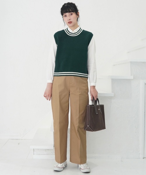 ZOZOMARKET（ゾゾマーケット）の「センタープレスストレートスラックス-ZOZOMARKET by ハヤシアンナ（チノパンツ・レディース・キャメル/ブラック・マルチサイズ）」の9枚目の写真