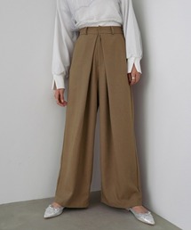 【選べるサイズ展開】フロントワイドタックネップ入ワイドパンツ
