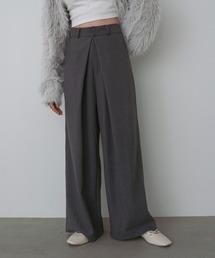 【選べるサイズ展開】フロントワイドタックネップ入ワイドパンツ