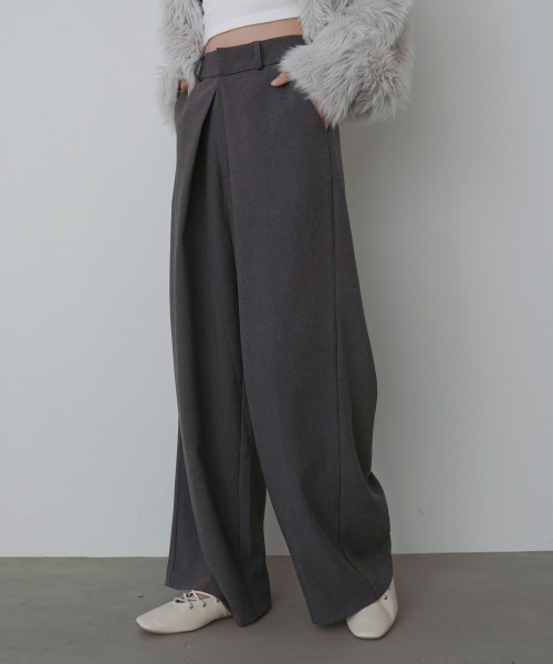 Bab（バブ）の「【選べるサイズ展開】フロントワイドタックネップ入ワイドパンツ（その他パンツ・レディース・ベージュ/ブラック/チャコールグレー・S/M/L）」の11枚目の写真