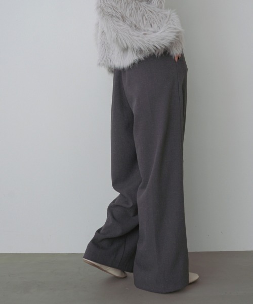 Bab（バブ）の「【選べるサイズ展開】フロントワイドタックネップ入ワイドパンツ（その他パンツ・レディース・ベージュ/ブラック/チャコールグレー・S/M/L）」の12枚目の写真