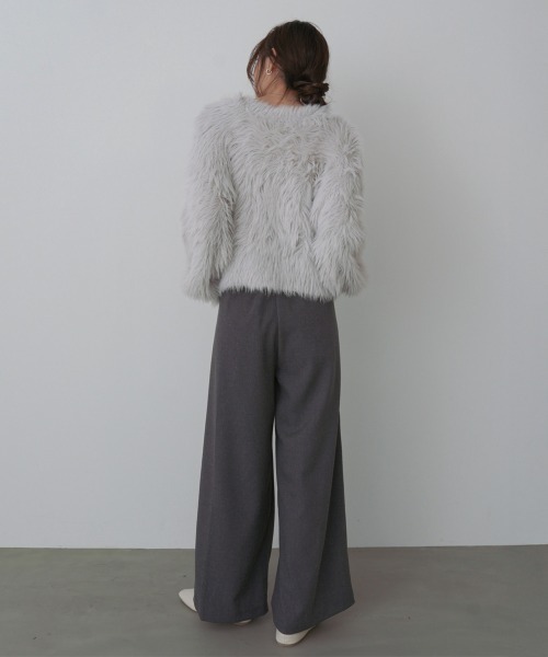 Bab（バブ）の「【選べるサイズ展開】フロントワイドタックネップ入ワイドパンツ（その他パンツ・レディース・ベージュ/ブラック/チャコールグレー・S/M/L）」の9枚目の写真