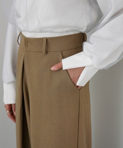 Bab（バブ）の「【選べるサイズ展開】フロントワイドタックネップ入ワイドパンツ（その他パンツ・レディース・ベージュ/ブラック/チャコールグレー・S/M/L）」の21枚目の写真