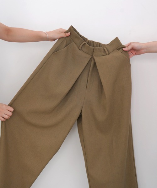 Bab（バブ）の「【選べるサイズ展開】フロントワイドタックネップ入ワイドパンツ（その他パンツ・レディース・ベージュ/ブラック/チャコールグレー・S/M/L）」の19枚目の写真