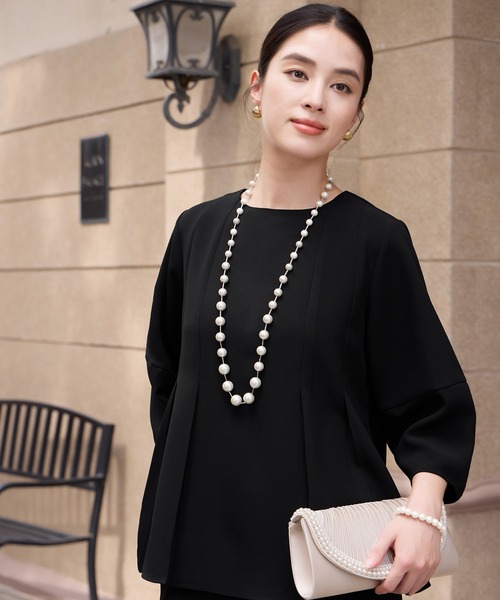 DRESS PLUS(ドレスプラス)の「きれいめペプラムパンツセットアップ(パンツドレス・レディース・ライトベージュ/ブラック/ネイビー・S/M/L/XL/XXL)」の8枚目の写真