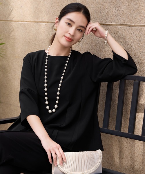 DRESS PLUS(ドレスプラス)の「きれいめペプラムパンツセットアップ(パンツドレス・レディース・ライトベージュ/ブラック/ネイビー・S/M/L/XL/XXL)」の16枚目の写真