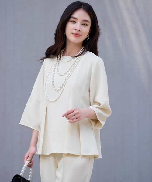 DRESS PLUS(ドレスプラス)の「きれいめペプラムパンツセットアップ(パンツドレス・レディース・ライトベージュ/ブラック/ネイビー・S/M/L/XL/XXL)」の22枚目の写真