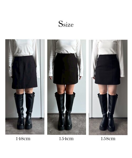 prose verse（プロズヴェール）の「ダブルクロス台形ミニスカート（スカート・レディース・ブラック・LARGE/MEDIUM/SMALL）」の21枚目の写真