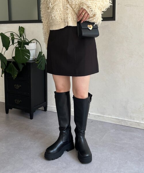 prose verse（プロズヴェール）の「ダブルクロス台形ミニスカート（スカート・レディース・ブラック・LARGE/MEDIUM/SMALL）」の9枚目の写真